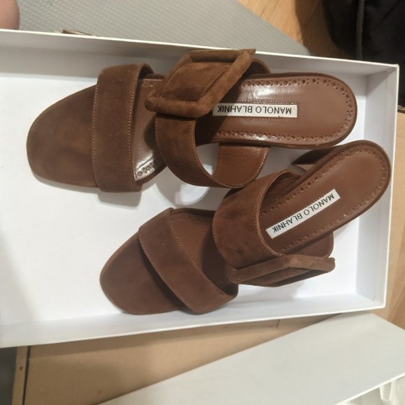 Manolo Blahnik Suede slides - Picture 3 of 4